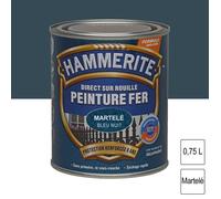 Julien Hammerite fer martelé 0.75L bleu - Peinture métal résistant à la rouille