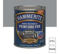 Peinture - Hammerite - Fer martelé - Gris ardoise - 0.75L - Brillant