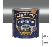 Peinture - Hammerite - Fer martelé - Gris argent - 0,25l - Brillant