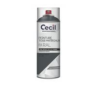 Peinture imperméable multisupports en aérosol Cecil Professional 400ml gris anthracite satin