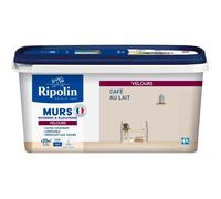 RIPOLIN - Peinture Intérieure Multi-Supports - Murs, Boiseries & Radiateurs - Ultra couvrante - Monocouche - Confort d'application - Aspect Velours - Cafe Au Lait - 2,5L