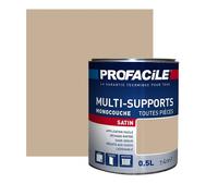 Peinture intérieure multi-supports, satin, murs, plafonds, boiseries, radiateurs, sans odeur 0.5 litre Taupe