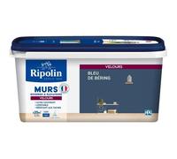 RIPOLIN - Peinture Intérieure Multi-Supports - Murs, Boiseries & Radiateurs - Ultra couvrante - Monocouche - Confort d'application - Aspect Velours - Bleu De Bering - 2,5L