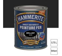 Peinture fer HAMMERITE brillante 750mL noir