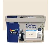 Dulux Valentine Crème de Couleur - Peinture multi-supports intérieure - Mat Lin Blanc 2,5 L