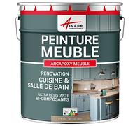 Peinture meuble cuisine & salle de bain - Résine epoxy bi-composant - Peinture pour meuble sans ponçage - ARCAPOXY MEUBLE - 1 kg (jusqu'à 12 m² en 2 couches) Beige Gris - RAL 1019 - ARCANE INDUSTRIES