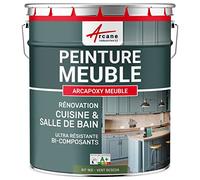 Peinture Meuble Cuisine Salle de Bain 1 kg Vert Réséda | Rénove Meubles, Plans de Travail, Mélaminé, Stratifié, sans sous-Couche, Résiste à la Chaleur 110°C - Arcane Industries