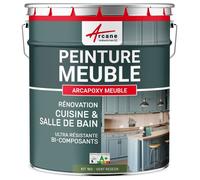 ARCANE INDUSTRIES Peinture Meuble Cuisine, Salle de Bain - Résine Epoxy Bi-composant - ARCAPOXY MEUBLE - 1 kg (jusqu'à 12 m² en 2 couches) Vert Réséda - RAL 6011