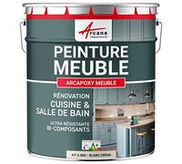 Peinture Meuble Cuisine, Salle de Bain - Résine Epoxy Bi-composant - ARCAPOXY MEUBLE - 2.5 kg (jusqu'à 30 m² en 2 couches) Blanc Crème - RAL 9001 - ARCANE INDUSTRIES
