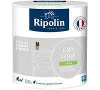 Ripolin - Peinture pour meubles et objets - Gris Lomé Satiné - Sans sous-couche - Intérieur/Extérieur - 0,5 L