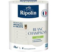 Peinture Meuble Objet Blanc Champagny, Satiné, Ripolin, 1L, Intérieur Extérieur, Bois Métal