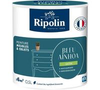 Peinture Meuble Objet Bleu Ainhoa, Satiné, Ripolin, 0.5L