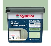 Peinture meuble vert jade satin SYNTILOR Renov' cuisine et bain 0.75l