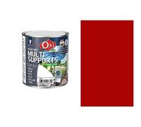 Peinture multi supports bois fer alu galva zinc pvc métaux Rouge vif 0.5L OXI direct sans sous couche