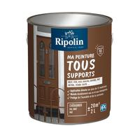 Ripolin - Peinture multi-supports 2 litres - Bois, fer, aluminium, béton, PVC - Mat - Teinte Châtaigner RAL 8007 - Résistante aux intempéries et à l'humidité