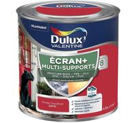 Dulux Valentine ECRAN+ MULTI-SUPPORTS EXTERIEURE - Peinture en Phase Aqueuse pour l'Éxtérieur et l 'Intérieur - Satin Rouge Coquelicot 0,25 L