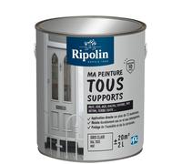 Ripolin Peinture Multi-Supports Gris Clair RAL 7035 Mat 2L - Application Directe Bois Fer Alu PVC Béton