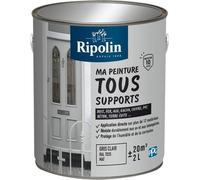 Peinture Multi-Supports, Gris Clair RAL 7035, Mat, Ripolin, 2L