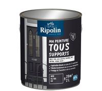 Peinture multi-supports - Noir - RAL 9005 - Mat - Ripolin - 2L