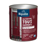 Ripolin Peinture Multi-Supports Couleur Rouge Basque RAL 3004 Mat 2 Litres - Pour Bois, Métal, Béton - Résistante aux UV et Intempéries