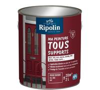 Peinture Multi-Supports Rouge Basque RAL 3004, Mat, Ripolin, 2L, Bois, Fer, Alu, Béton, PVC