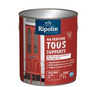 Ripolin - Peinture multi-supports rouge piment RAL 3000 mate - Protection UV, intempéries et corrosion - Pour bois, métal, béton, PVC - Pot de 2 litres