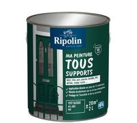 Ripolin - Peinture Multi-supports Mat 2L, Vert Basque RAL 6005 - Pour Bois, Métal, Béton, PVC - Résiste aux UV et Intempéries
