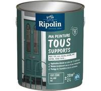 Peinture Multi-Supports Vert Cèdre RAL 6000, Mat, Ripolin, 2L