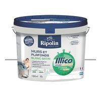 Peinture mur et plafond blanc satin RIPOLIN Illico 10L