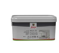 Peinture Mur et Plafond Finition Satinée 2,5L - Couleur Taupe - Surface entre 30 et 35 m² - Utilisation Intérieur et Extérieur - Sèche Rapidement - Peinture Murale - Lessivable - Jafep