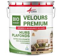 Peinture mur et plafond satin velours biosourcée Beige - RAL 1001 10 L (+ ou - 120m² par couche)
