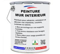 Peinture Mur Interieur - Codeve Bois/RAL 1013 - Blanc perle - 5L - Intérieur - Pour La Décoration De Votre Salon, Séjour, Cuisine Ou Chambre.