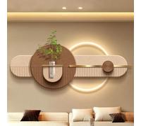 Peinture murale 3D en grès avec lumière LED, paysage d'entrée créatif, peinture décorative moderne avec vase et verdure artificielle pour la décoration de la maison,du bureau, de la Type C 150cm*60cm