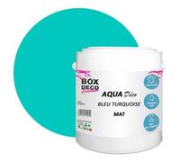 Peinture murale acrylique - BOX DECO COULEURS - Aqua Déco - 2,5L - Bleu Turquoise - Mat
