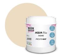 Peinture murale acrylique - BOX DECO COULEURS - Beige Ivoire - 2,5L - Finition Mat - Intérieur