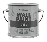 Peinture murale intérieure - vidaXL - 2,5 l - Gris - Surface lavable - Formule à base d'eau - Excellente couverture