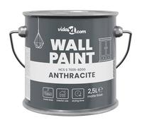 Peinture murale intérieure - vidaXL - Anthracite - 2 5 l - Surface lavable - Formule à base d'eau