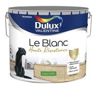 Peinture murale le Blanc Dulux Valentine haute résistance satin blanc 10L