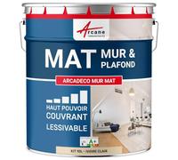 Peinture acrylique mate pour mur et plafond : ARCADÉCO MUR MAT - 10 L Ivoire Clair - RAL 1015