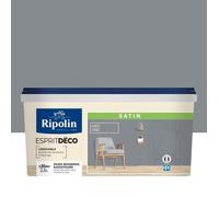 Peinture Murale Toutes Pièces - Satin - 2,5L - Gris Zinc - Ripolin