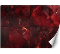 Peinture murale XXL marbre rouge papier peint 3D pour mur 400x280 cm couleur Rouge thème 3D & géométrique