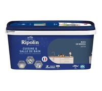 Peinture murs, boiseries, plafonds, radiateurs - RIPOLIN - Cuisine et bain - 2 L - Bleu de Bering