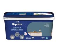 Peinture mur, RIPOLIN cuisine et bain, 2 litres, bleu madura satin