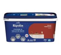 Peinture mur, RIPOLIN cuisine et bain, 2 litres, rouge terracotta satin