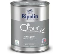 Peinture Murs, Boiseries & Radiateurs RIPOLIN, Gris Galet, Satin Velouté, 2 L, Résine Biosourcée