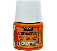 Pébéo Peinture Ceramic – peinture à froid pour faïence et multi-supports – Jaune Orange 45 ml