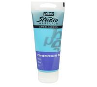Pébéo – Gel phosphorescent Studio Acrylics – Liant acrylique autoluminescent – Bleu 100 ml