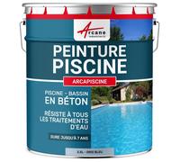 PEINTURE PISCINE BÉTON - 12 Couleurs - HAUTE RESISTANCE 7 ans - ARCAPISCINE - 2.5 L Gris Proche - RAL 7040