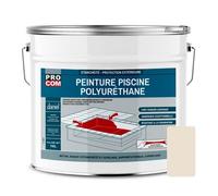 Peinture piscine béton, peinture polyuréthane pour piscine et bassin, étanche et souple, béton, enduit, ciment PROCOM 10 litres Beige (RAL 9001)