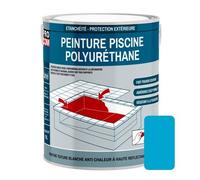 Peinture piscine béton, peinture polyuréthane pour piscine et bassin, étanche et souple, béton, enduit, ciment PROCOM 2.5 litres Bleu piscine (RAL 240 60 40)